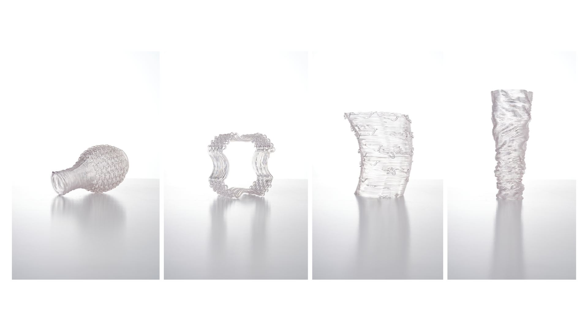 Digital Craft completed transparent vessel forms