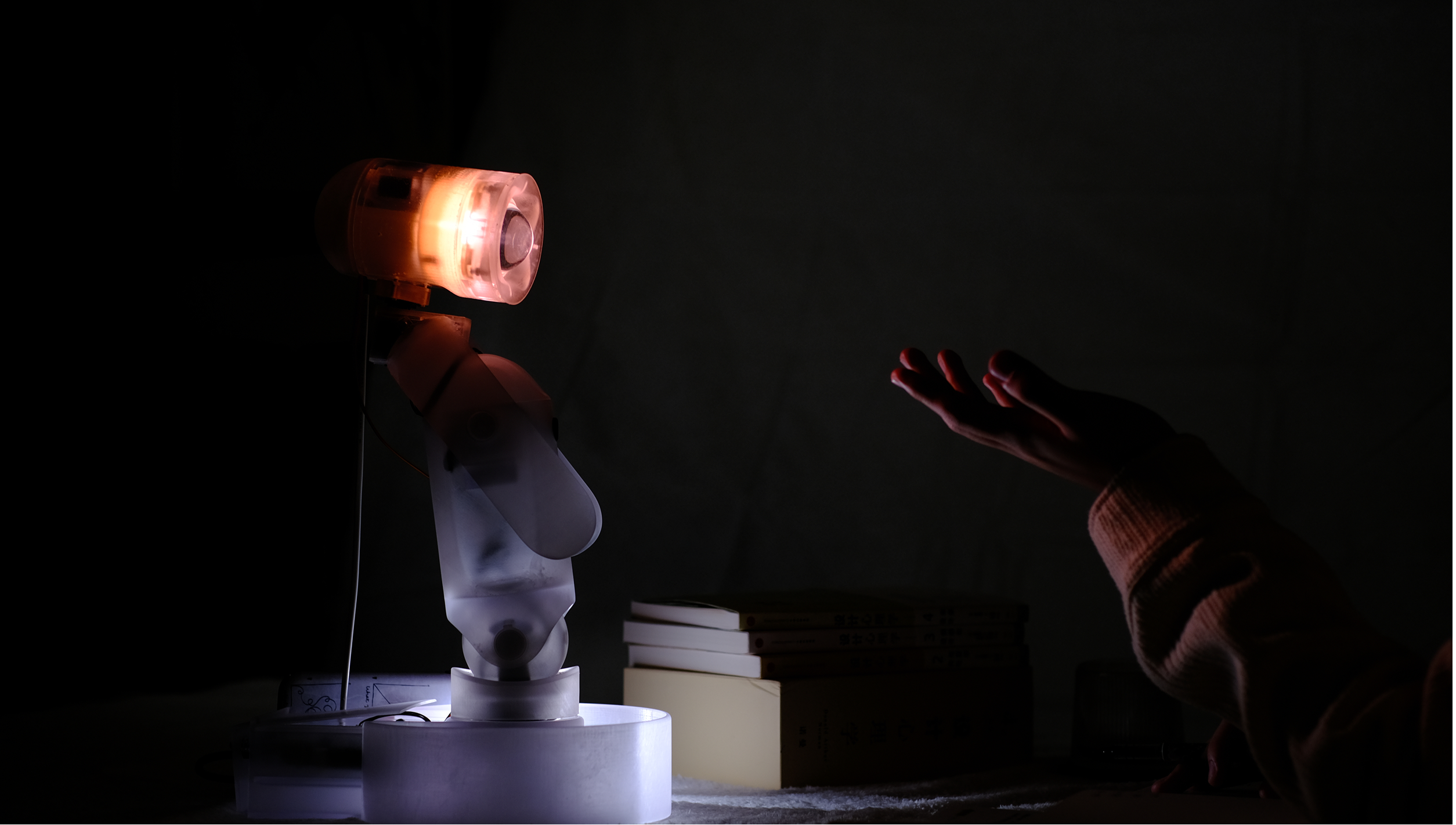 Lighbo responding to a hand gesture